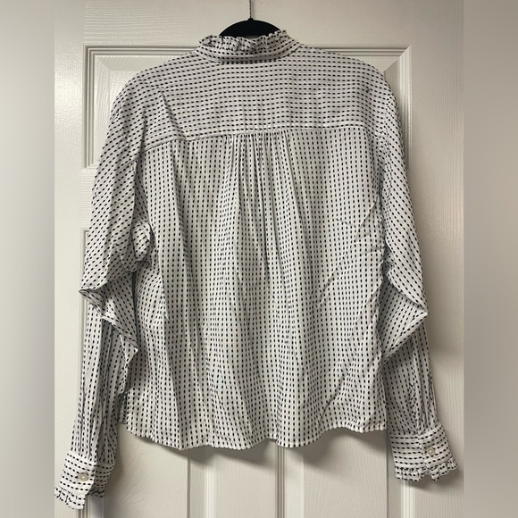 NWOT Loft Swiss Dot Button Down Blouse White/black Size S workwear - Picture 4 of 7